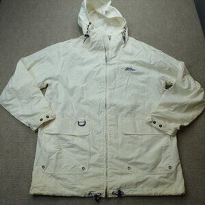 Vintage LL Bean Jacket XL Ivory Windbreaker Old Stock Full Zip NEW READ